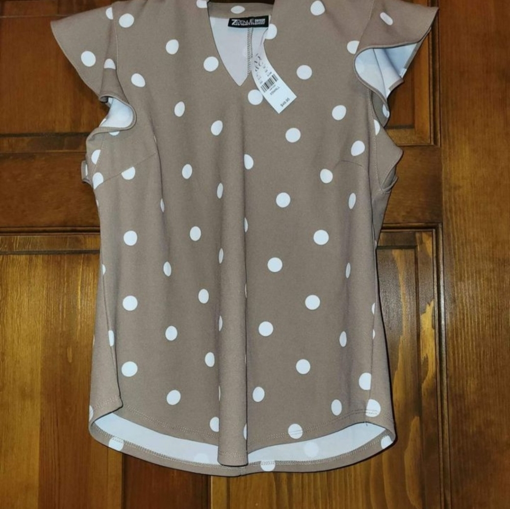 New York and Company polka dot blouse